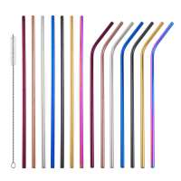 wholesale eco friendly edible metal straws set reusable drinking stainless steel straw with cleaning brush